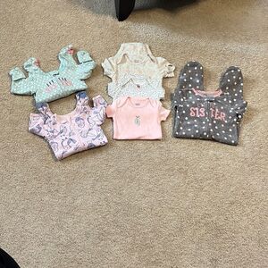 Bundle of Girls Clothes 3 sleepers and 3 Onesies